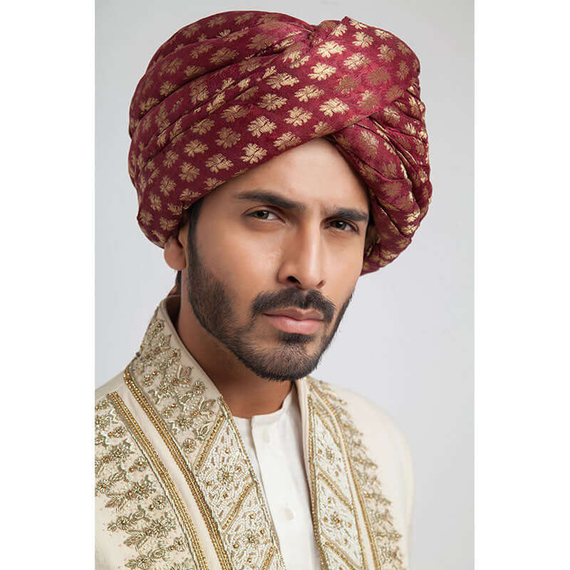 Ivory Shux sherwani with Zardozi embroidery detailing
