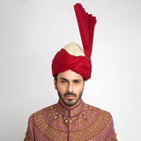 Pink and Copper Jamavar Silk Sherwani with elegant form-fitted tailoring