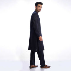 Basic Black Kurta and Drawstring Trousers AI-EID-0005