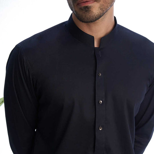 Basic Black Kurta and Drawstring Trousers AI-EID-0005