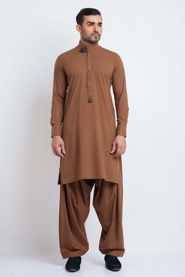 Rust Brown Cotton Shalwar Kameez – Elegant and Comfortable Traditional Attire